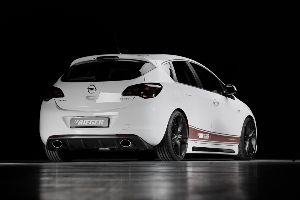 Heckeinsatz für Original Endschalldämpfer mit einem Endrohr Carbon-Look Rieger Tuning passend für Opel Astra J