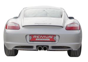 Remus RACING Edelstahl-Sportauspuffanlage links und rechts (OHNE Endrohre!), ab Vorkat, Serienhauptkat im Endschalldämpfer entfälltOHNE Genehmigung passend für Porsche Boxster 3,4l 217kW