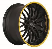 BARRACUDA VOLTEC T6 Mattblack Puresports / Color Trim gelb Wheel 9x18 - 18 inch 5x120 bolt circle