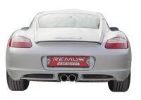 Remus RACING stainless steel sport exhaust system L/R, no catalytic convertor, 2 chromed stainless steel tips Ø 90 mm fits for Porsche Cayman 2,7l 180kW